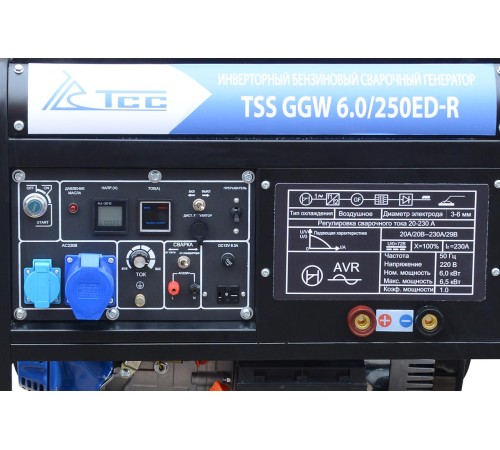 Инверторный бензиновый сварочный генератор TSS GGW 6.0/250ED-R Инверторный бензиновый сварочный генератор TSS GGW 6.0/250ED-R