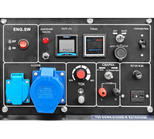 Инверторный бензиновый сварочный генератор TSS GGW 6.0/250D-R Инверторный бензиновый сварочный генератор TSS GGW 6.0/250D-R