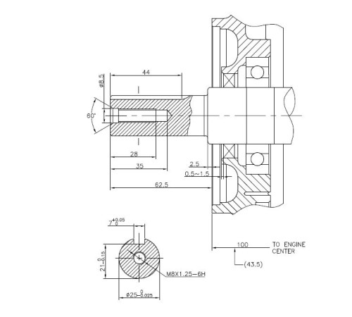 Двигатель бензиновый Loncin G420F (A type) D25/Engine Loncin G420FA (A type) D25 (040856)